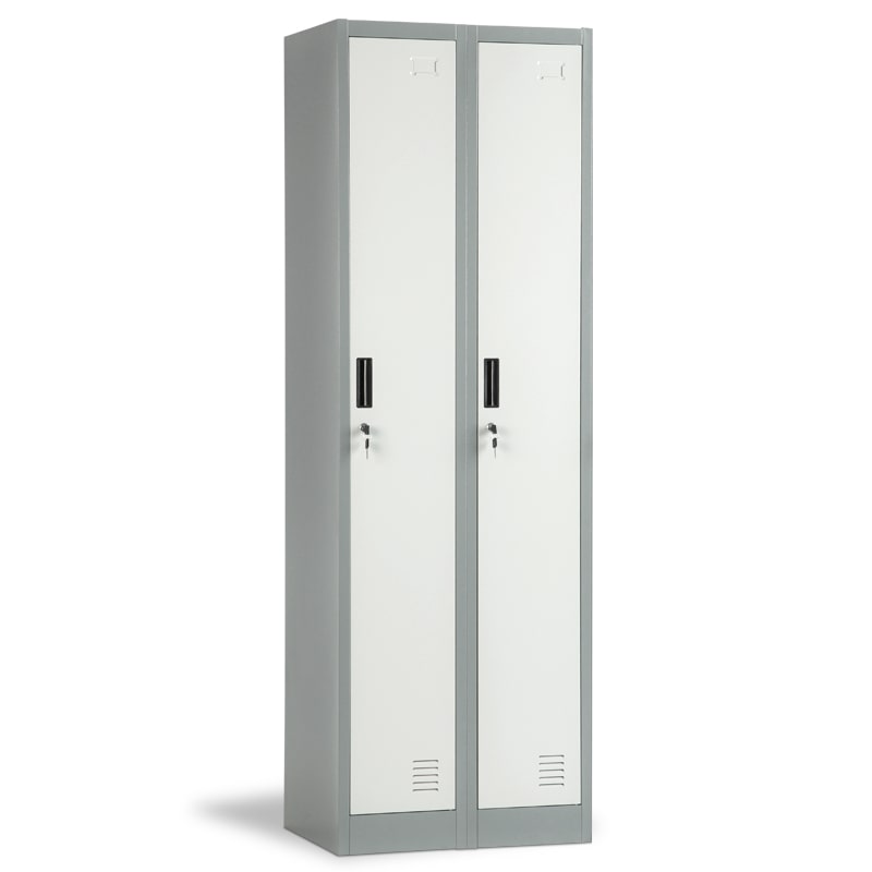 Метален гардероб CR-1242-2 J LUX сив-тъмносив